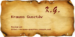 Krauss Gusztáv névjegykártya
